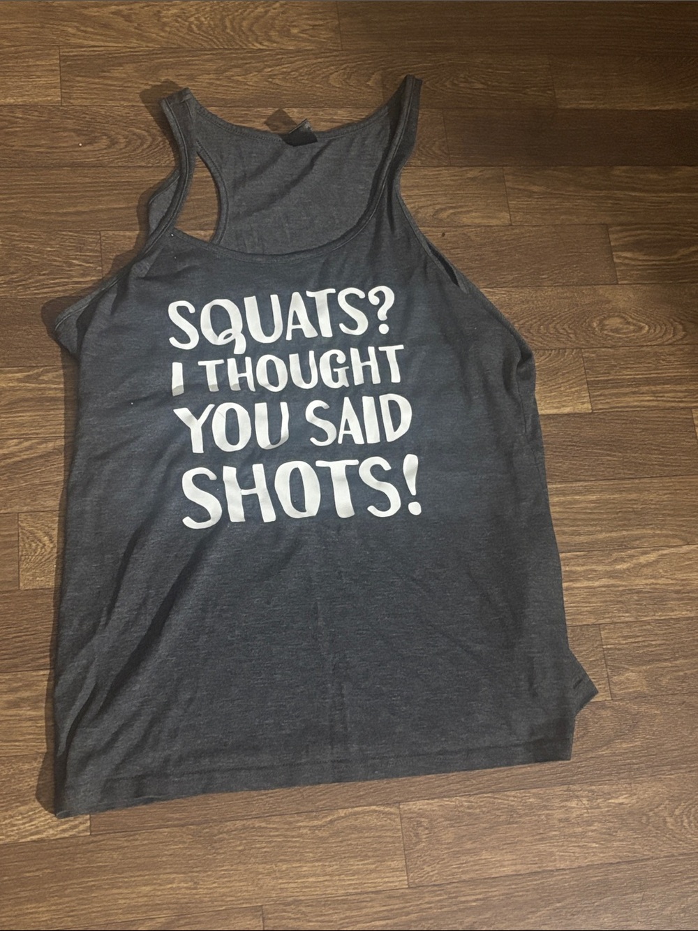 Women’s Black Graphic Tank - 'Squats? I Thought You Said Shots!'